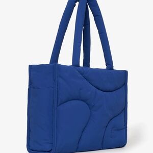 Blue Quilted Tote Bag